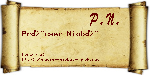 Prácser Niobé névjegykártya